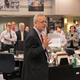 Dave Butler addresses the Providence Journal newsroom after being named executive editor and senior vice president of news and audience development in 2015. (Steve Szydlowski/Providence Journal)